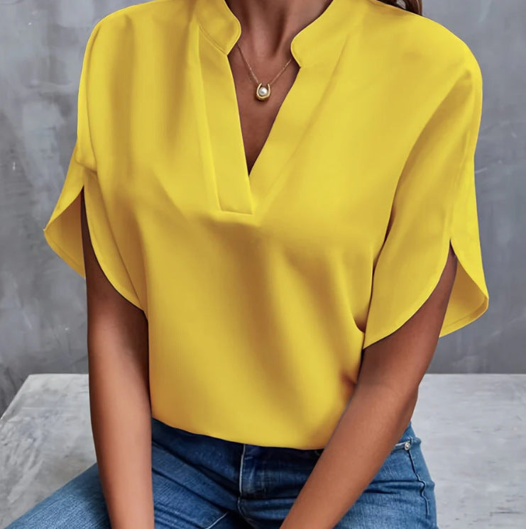 Women's V-Neck Chiffon Shirt