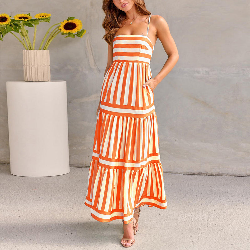 Women's Striped Maxi Dress