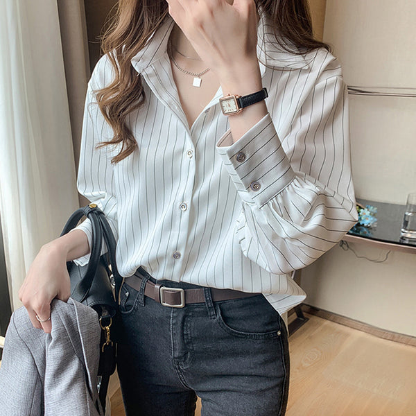 Women's Striped Chiffon Shirt